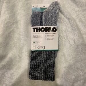 Thorlo Hiking Crew Socks Mens Large Navy Moderate Padding FLTH17‎ 9-12.5 NEW